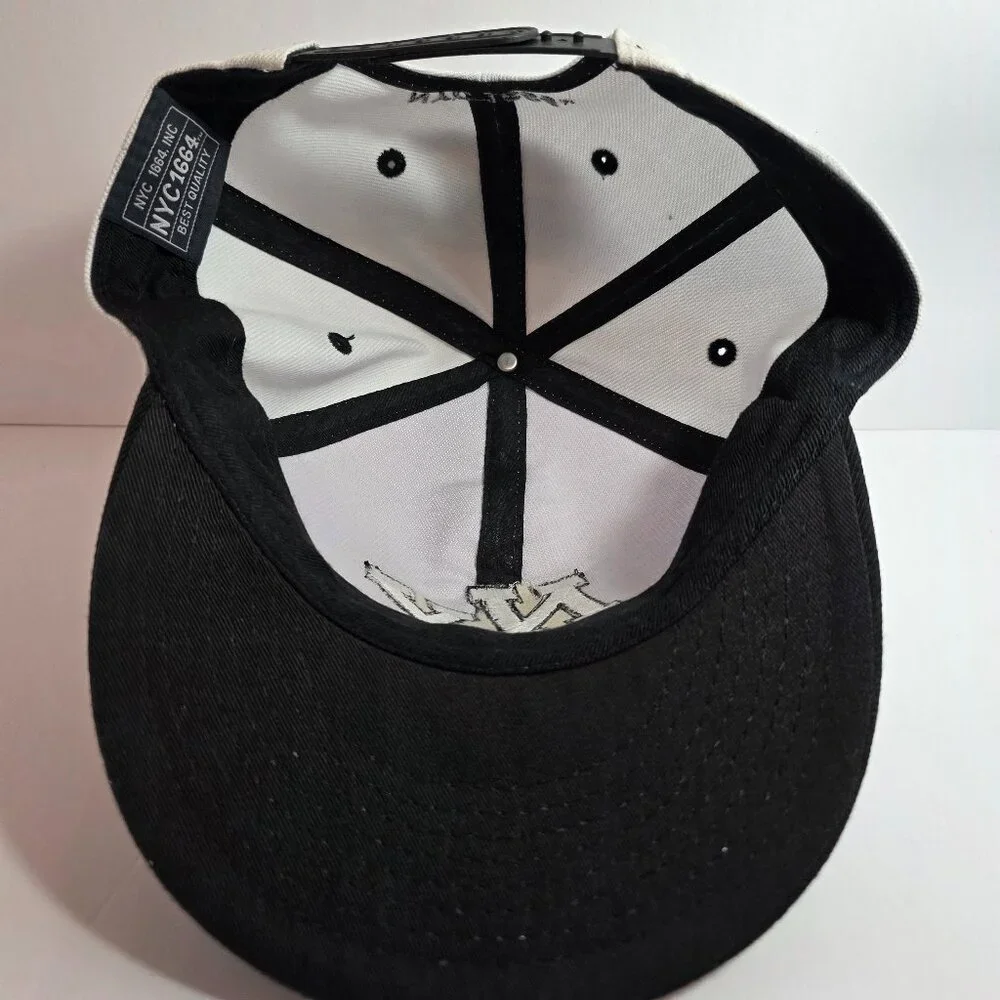 NYC 1664 Snapback Hat – NY Embroidered Logo – White & Black – Adjustable - Picture 5 of 9
